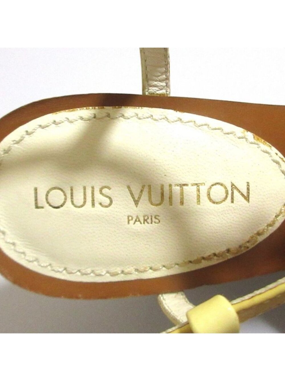 Louis Vuitton Monogram Strap Wedge Sole Sandals 35.5 Brown White - Picture 9 of 15